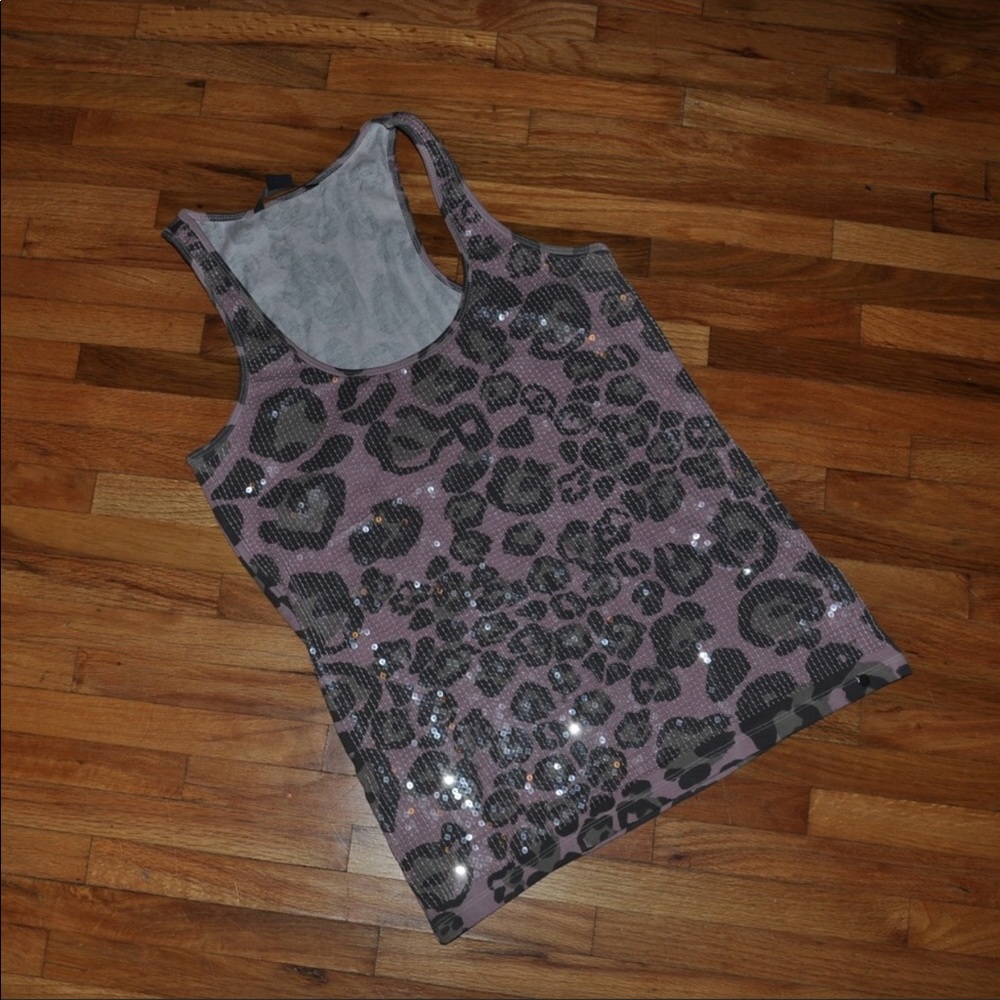 New A|X Armani Exchange Animal Print Sequin Tank
